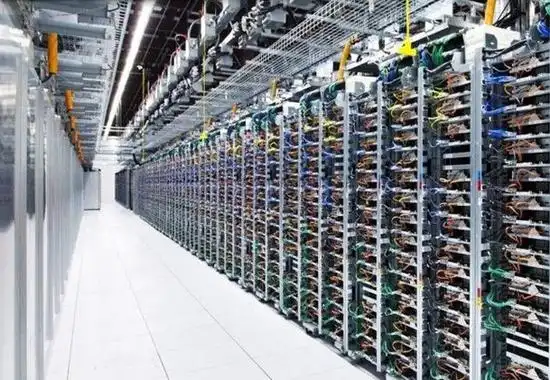Mining farm operations showcasing multiple mining rigs in action